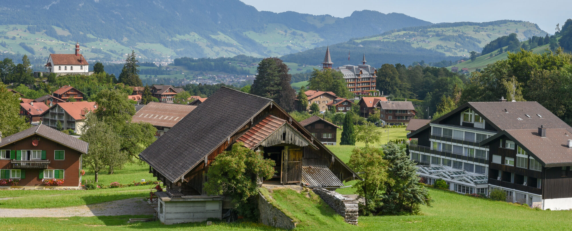 Landscape at the village of Flüeli-Ranft on the Swiss alps