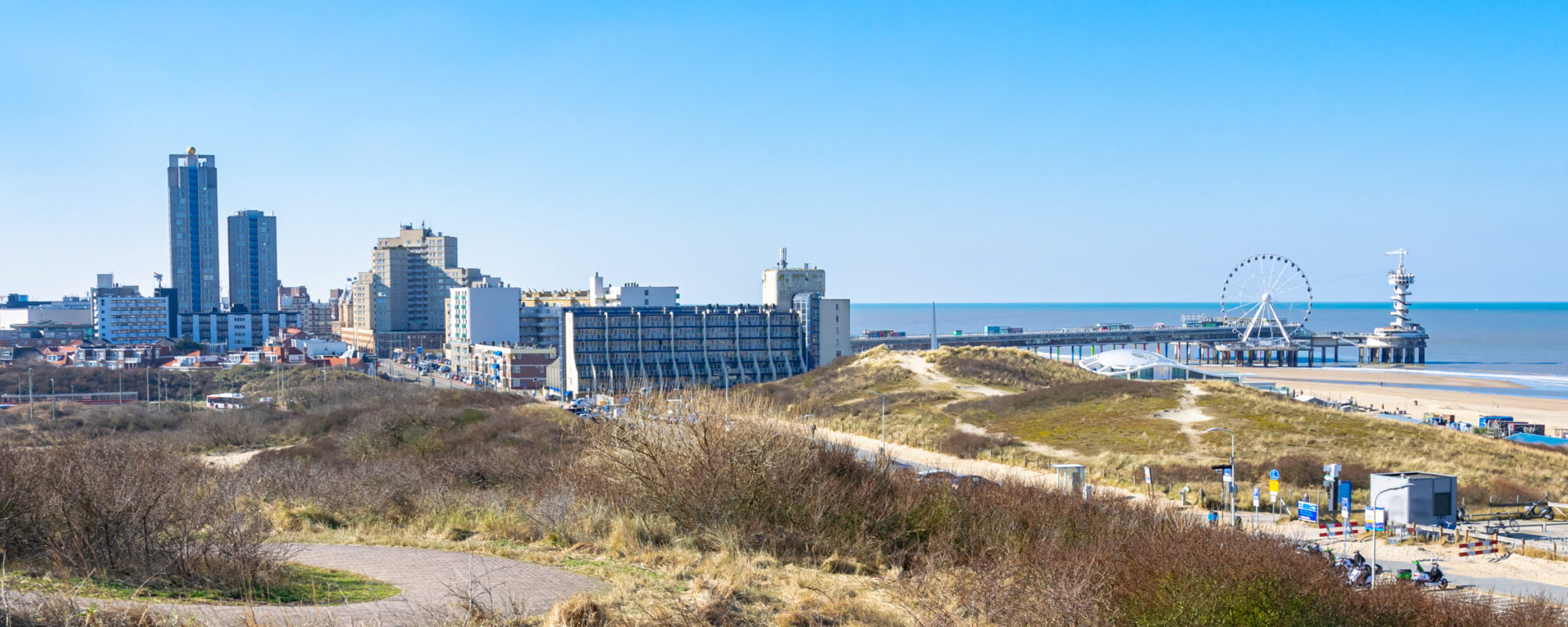 Hotels, apartments and pier in sea side resort Scheveningen