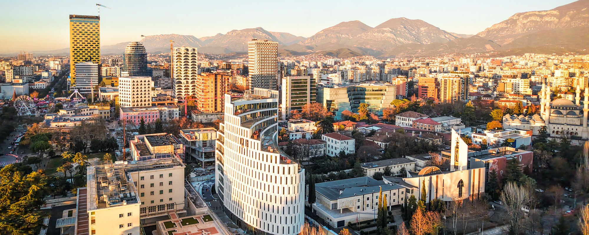 Aerial view of city of Tirana
